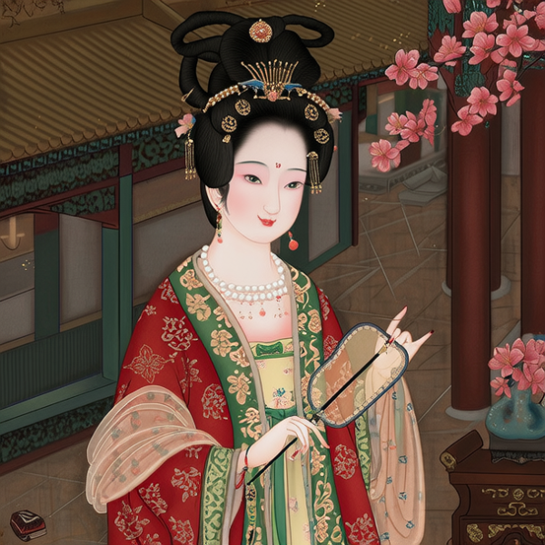 貂蝉：中国古代四大美女之一，东汉末年人物。她以美貌和智慧著称，是中国古代传说中的一位美女。