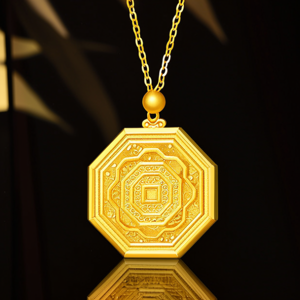 八卦图黄金吊坠