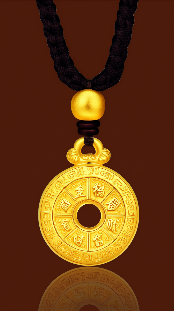 黄金招财吊坠图片