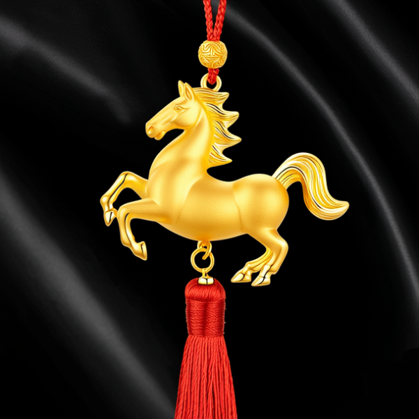 属马的黄金吊坠图片