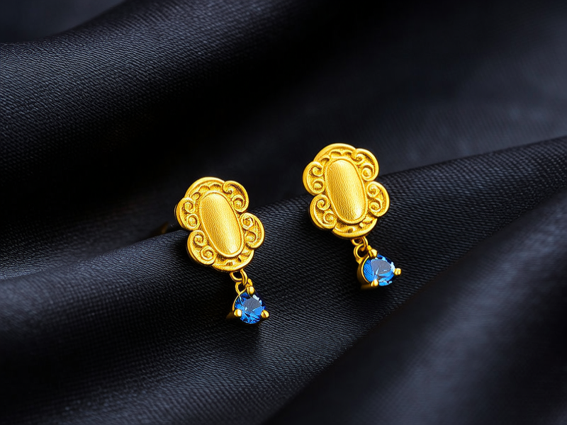 好看的黄金耳钉图片