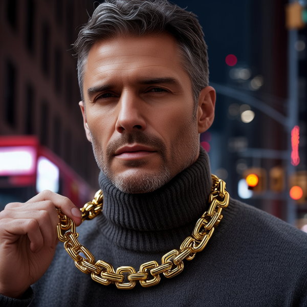 带金项链的男人图片