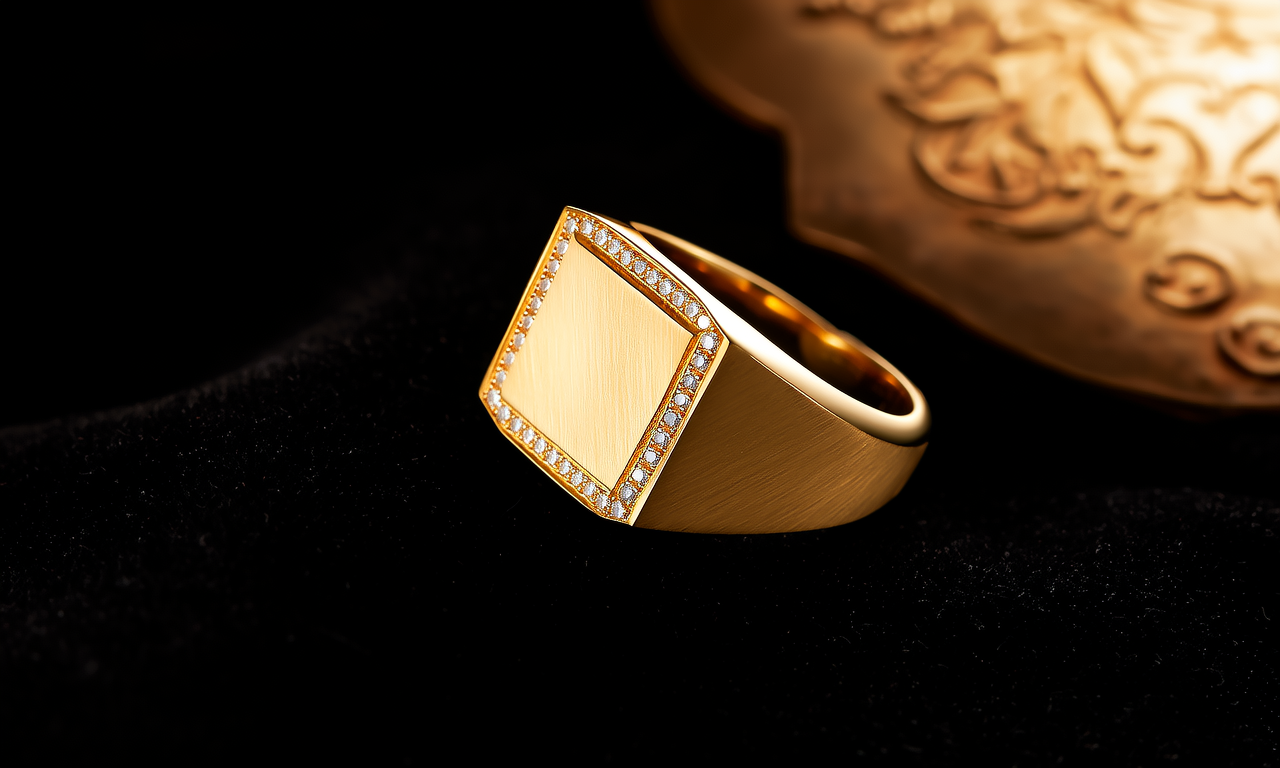 黄金方戒指款式图片