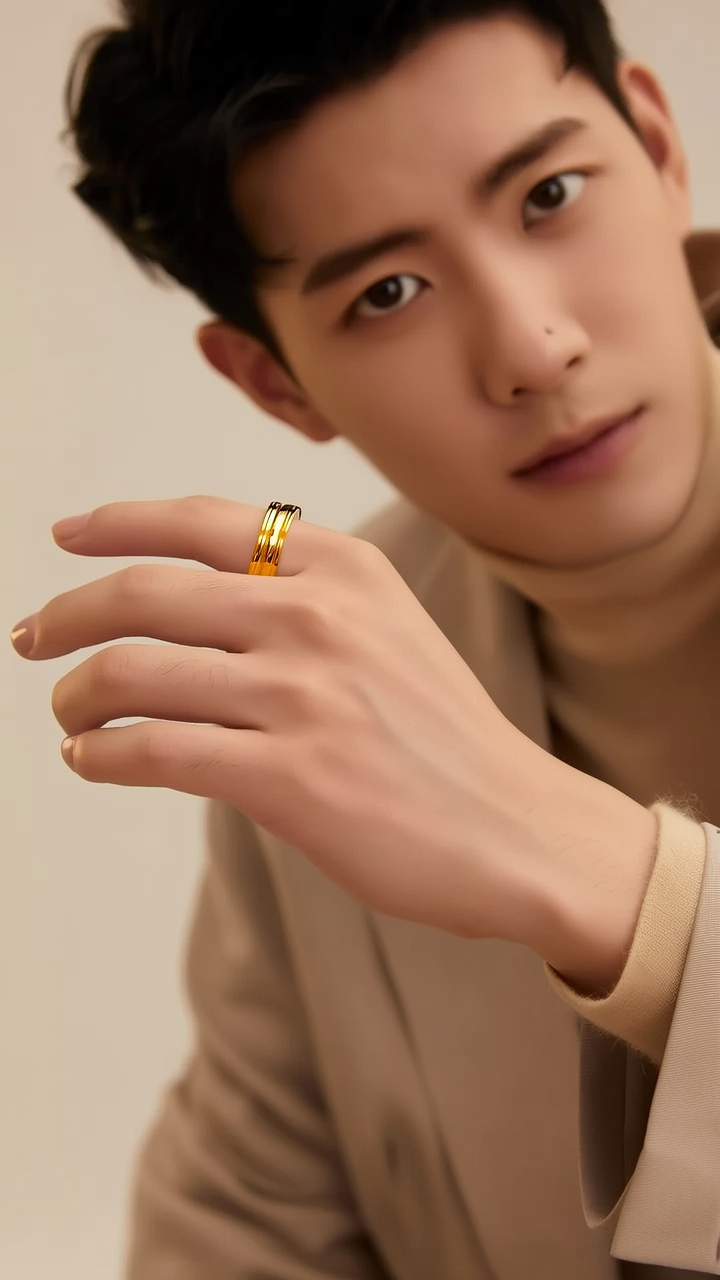 8克黄金戒指图片男士