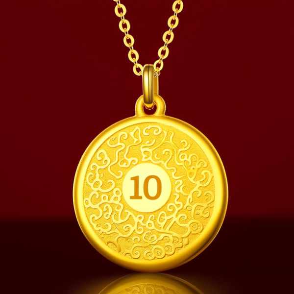 10克的黄金吊坠图片