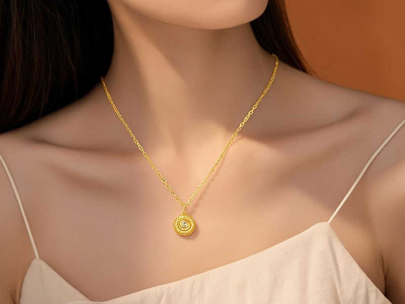 黄金项链吊坠图片女款