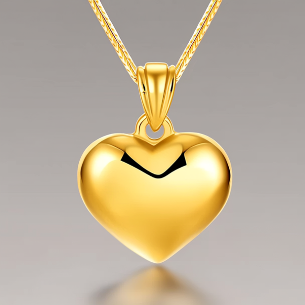 黄金心形吊坠全部图片